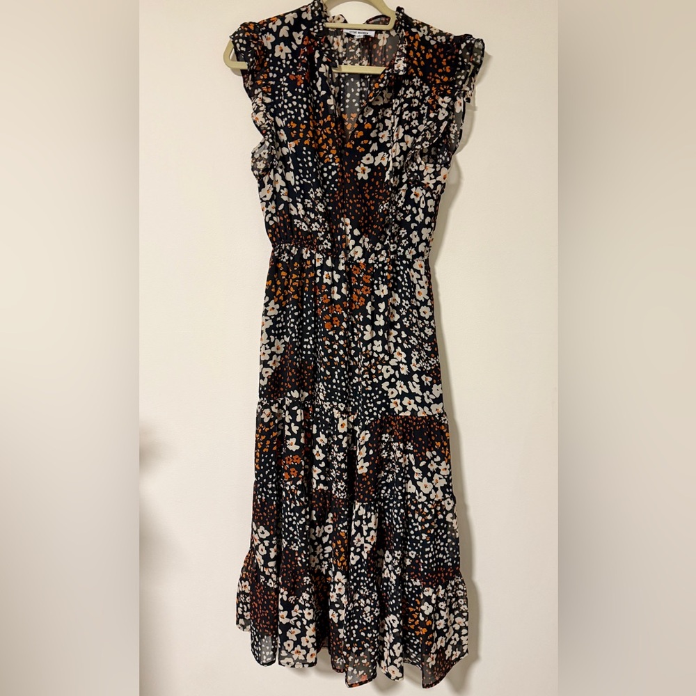 Steve Madden Floral Black and Orange Women's Dress